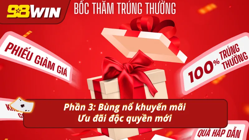 Các khuyến mãi cập nhật mới nhất từ 98win